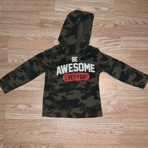 Garanimals Hooded Long Sleeve Camouflage Shirt "Be Awesome Every Day" Size 2T